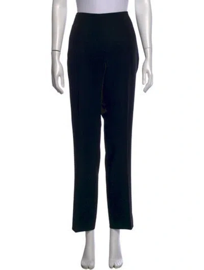 Pre-owned Akris Wool Straight Leg Pants In Black