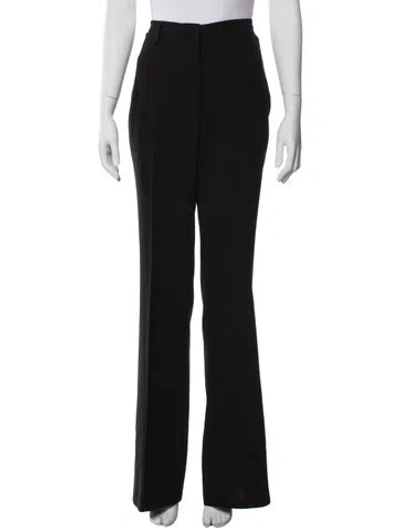 Pre-owned Akris Wool Straight Leg Pants In Black