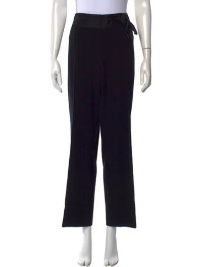 Pre-owned Akris Wool Straight Leg Pants In Black