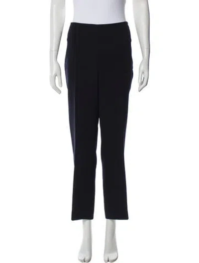 Pre-owned Akris Wool Straight Leg Pants In Blue