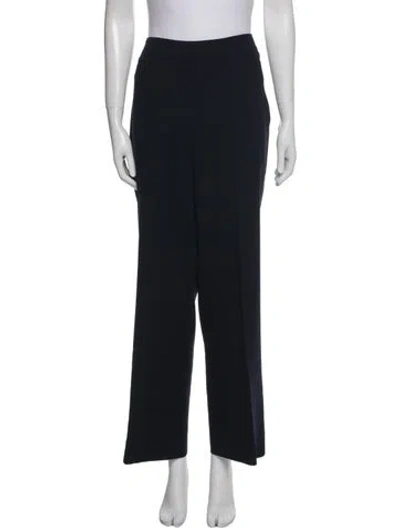 Pre-owned Akris Wool Straight Leg Pants In Blue