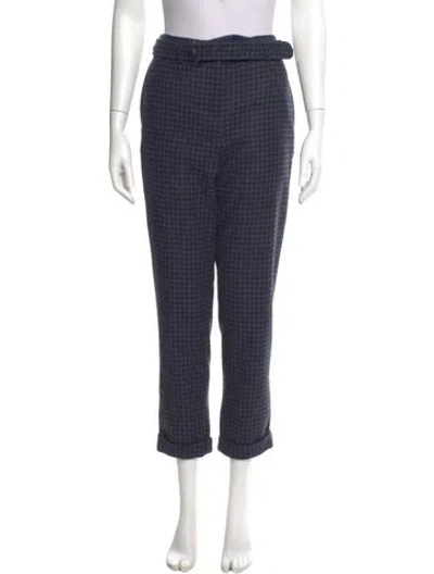 Pre-owned Akris Wool Straight Leg Pants In Blue