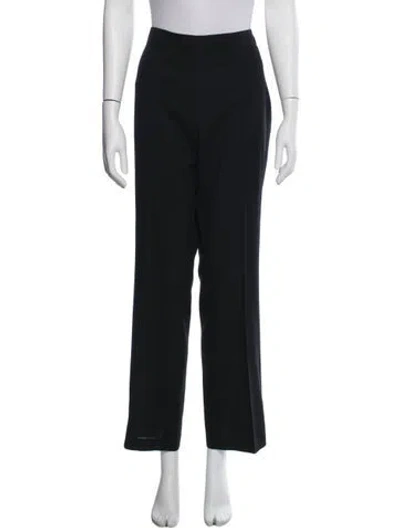 Pre-owned Akris Wool Straight Leg Pants In Blue
