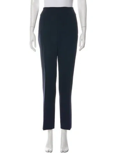 Pre-owned Akris Wool Straight Leg Pants In Blue