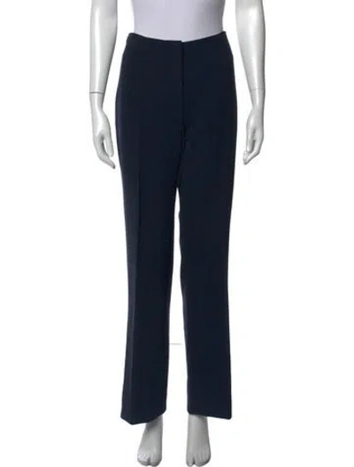 Pre-owned Akris Wool Straight Leg Pants In Blue