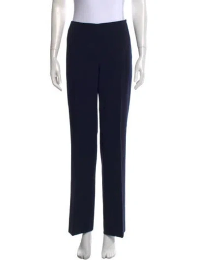 Pre-owned Akris Wool Straight Leg Pants In Blue