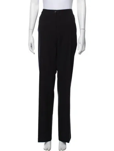 Pre-owned Akris Wool Straight Leg Pants In Blue