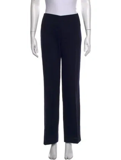 Pre-owned Akris Wool Straight Leg Pants In Blue
