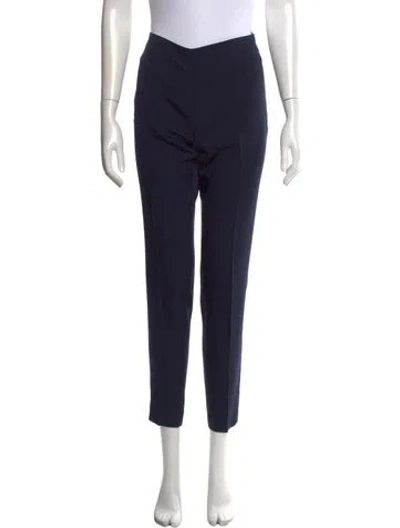 Pre-owned Akris Wool Straight Leg Pants In Blue