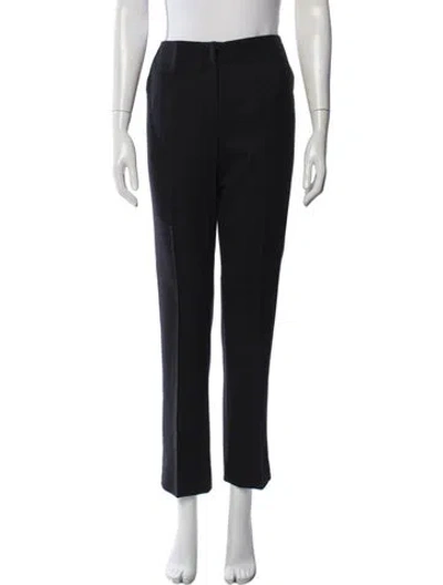 Pre-owned Akris Wool Straight Leg Pants In Blue