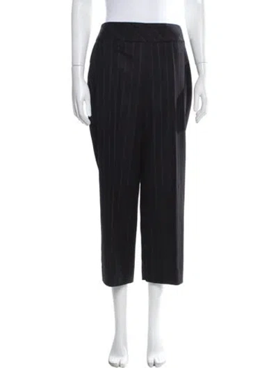 Pre-owned Akris Wool Straight Leg Pants In Blue