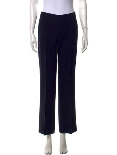 Pre-owned Akris Wool Straight Leg Pants In Blue