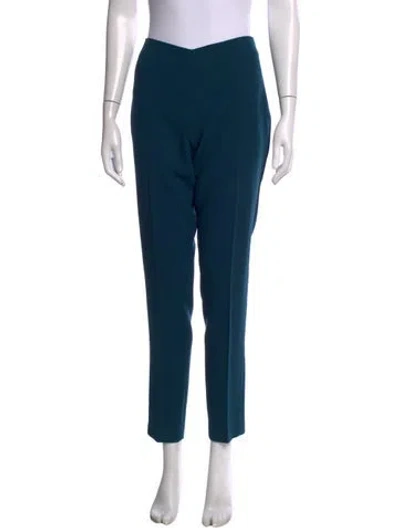 Pre-owned Akris Wool Straight Leg Pants In Blue
