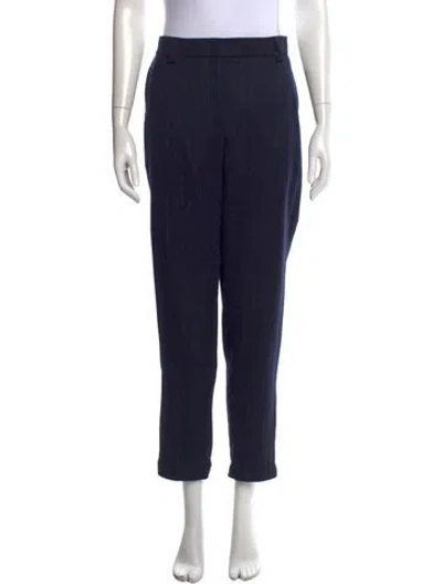 Pre-owned Akris Wool Straight Leg Pants In Blue