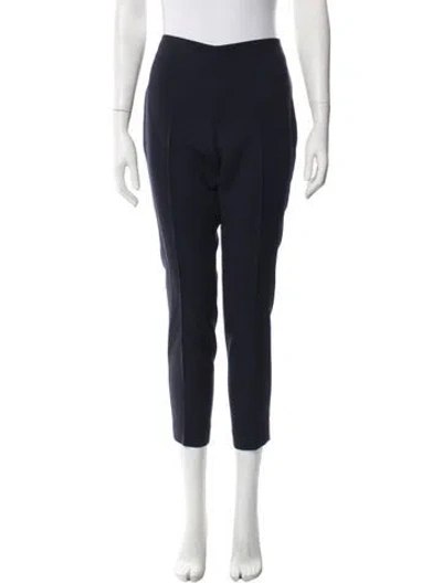 Pre-owned Akris Wool Straight Leg Pants In Blue