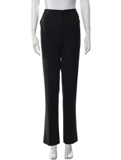 Pre-owned Akris Wool Straight Leg Pants In Blue