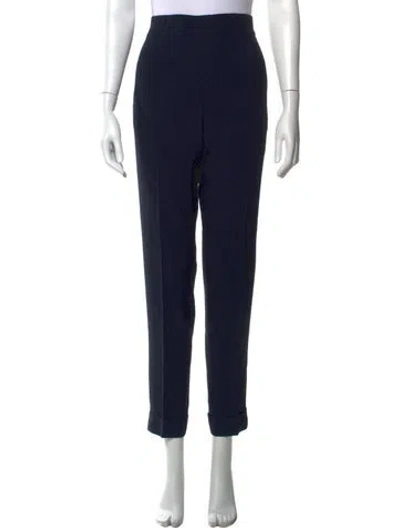 Pre-owned Akris Wool Straight Leg Pants In Blue