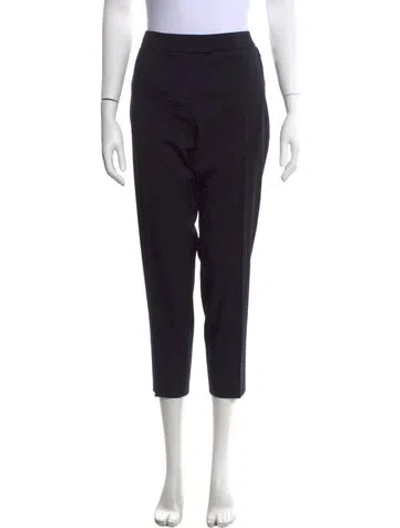 Pre-owned Akris Wool Straight Leg Pants In Blue