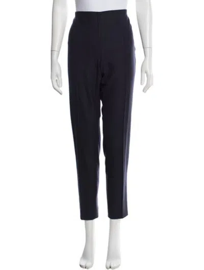 Pre-owned Akris Wool Straight Leg Pants In Blue