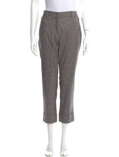 Pre-owned Akris Wool Straight Leg Pants In Brown