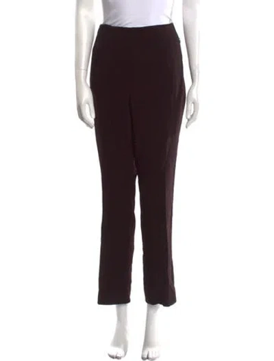 Pre-owned Akris Wool Straight Leg Pants In Brown