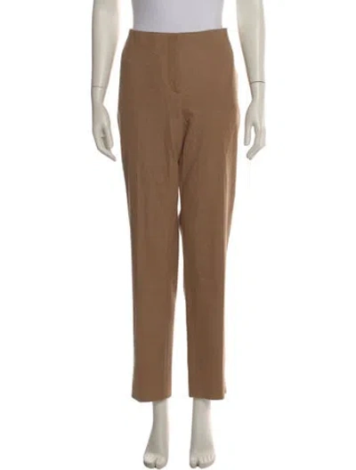 Pre-owned Akris Wool Straight Leg Pants In Brown