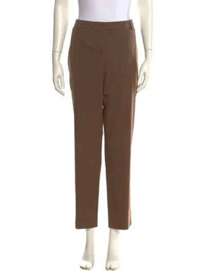 Pre-owned Akris Wool Straight Leg Pants In Brown