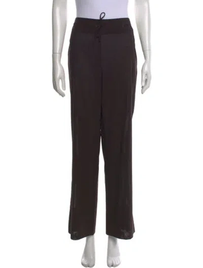 Pre-owned Akris Wool Straight Leg Pants In Brown