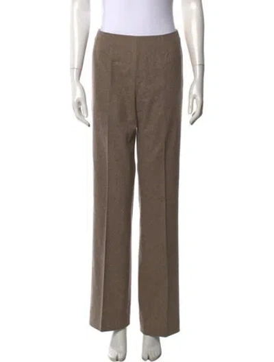 Pre-owned Akris Wool Straight Leg Pants In Brown