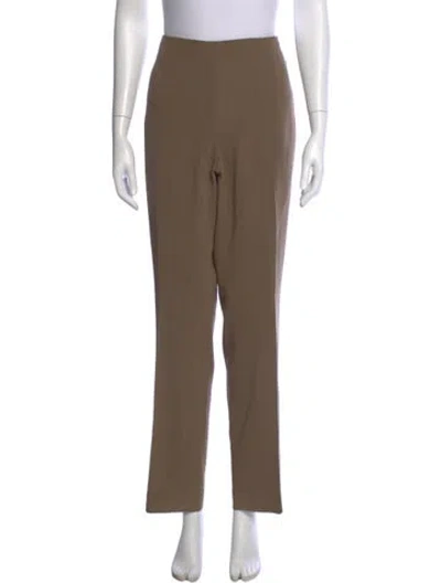Pre-owned Akris Wool Straight Leg Pants In Brown