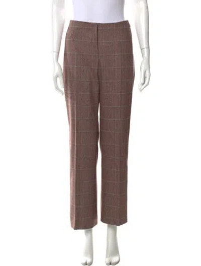 Pre-owned Akris Wool Straight Leg Pants In Brown