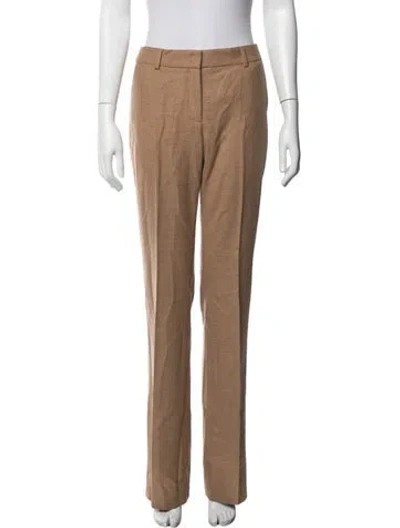 Pre-owned Akris Wool Straight Leg Pants In Brown