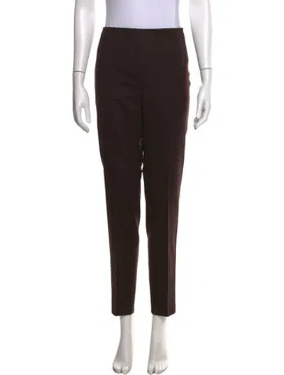 Pre-owned Akris Wool Straight Leg Pants In Brown