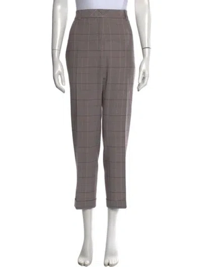 Pre-owned Akris Wool Straight Leg Pants In Brown