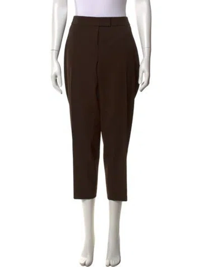 Pre-owned Akris Wool Straight Leg Pants In Brown