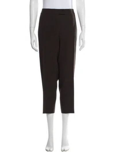 Pre-owned Akris Wool Straight Leg Pants In Brown