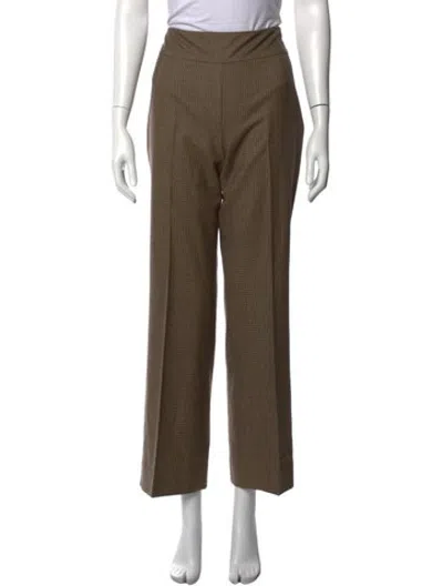 Pre-owned Akris Wool Straight Leg Pants In Brown