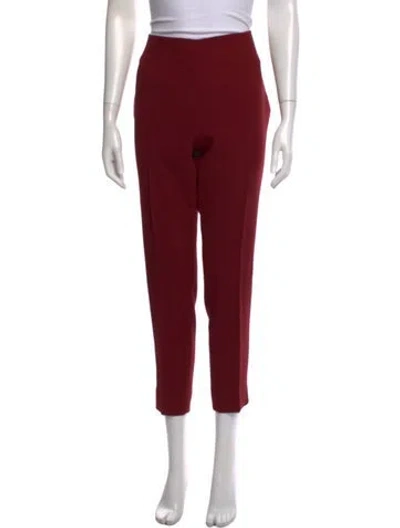Pre-owned Akris Wool Straight Leg Pants In Burgundy