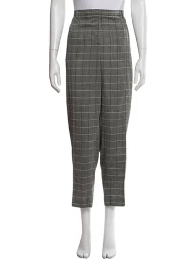 Pre-owned Akris Wool Straight Leg Pants In Gray