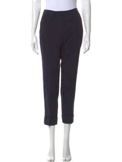 Pre-owned Akris Wool Straight Leg Pants In Gray