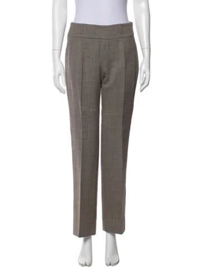 Pre-owned Akris Wool Straight Leg Pants In Gray