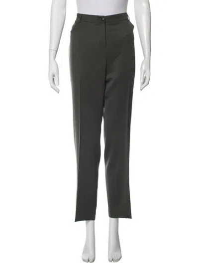 Pre-owned Akris Wool Straight Leg Pants In Gray
