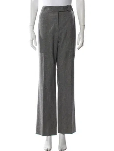 Pre-owned Akris Wool Straight Leg Pants In Gray