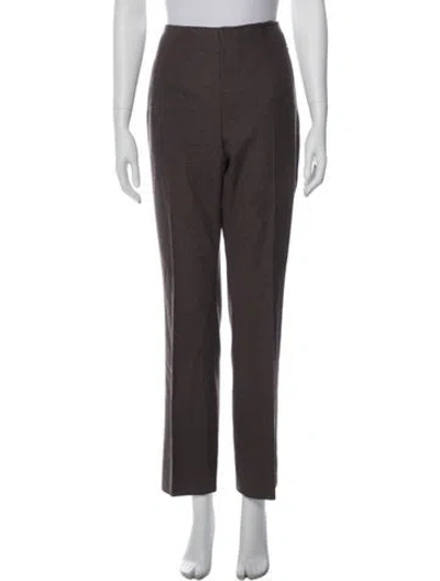 Pre-owned Akris Wool Straight Leg Pants In Gray
