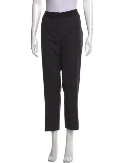 Pre-owned Akris Wool Straight Leg Pants In Gray