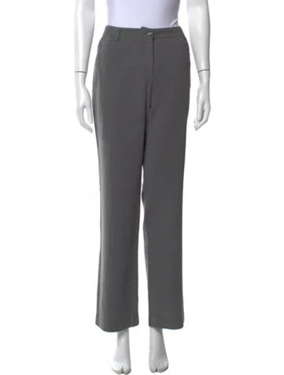 Pre-owned Akris Wool Straight Leg Pants In Gray