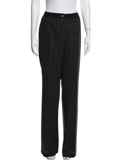 Pre-owned Akris Wool Straight Leg Pants In Gray