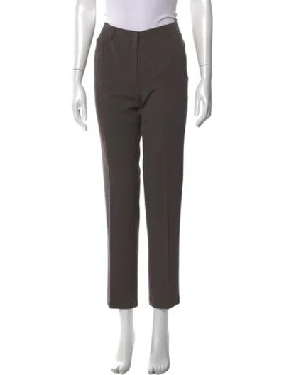 Pre-owned Akris Wool Straight Leg Pants In Gray