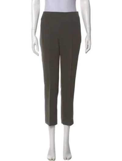 Pre-owned Akris Wool Straight Leg Pants In Green