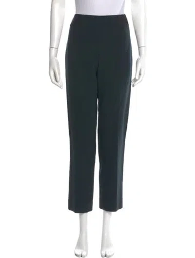 Pre-owned Akris Wool Straight Leg Pants In Green